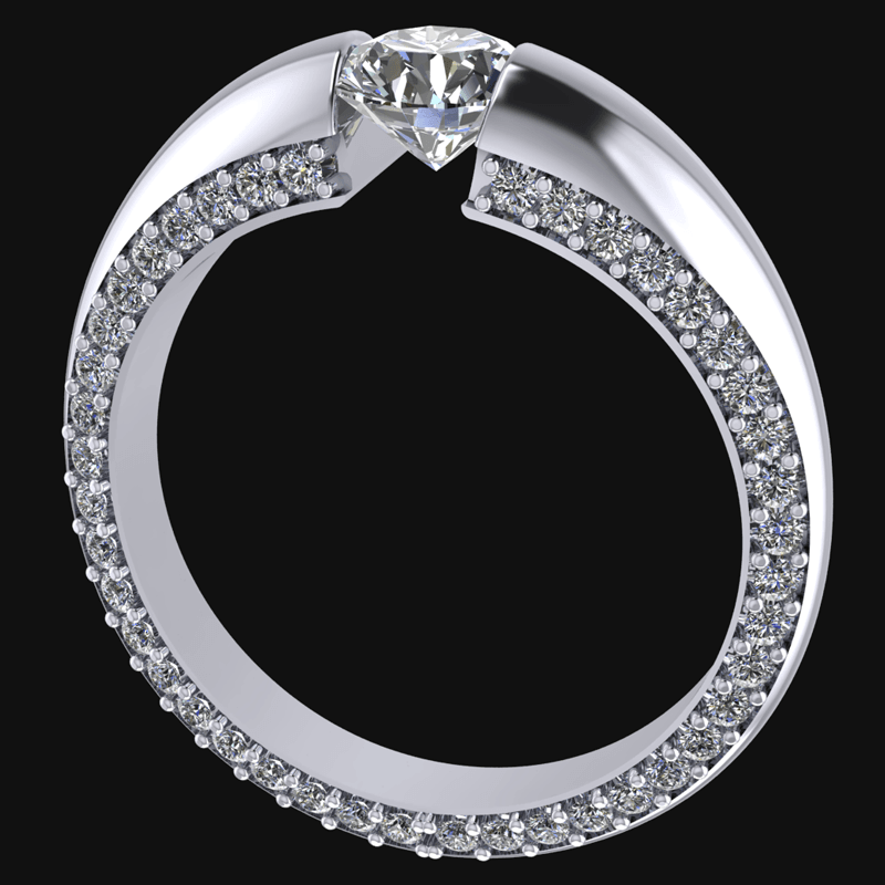 Floating Diamond Halo Engagement Ring -BVW Jewelers Reno, Nevada