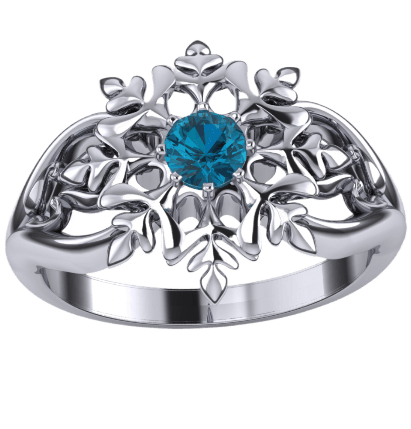 14kw snowflake with blue Topaz
