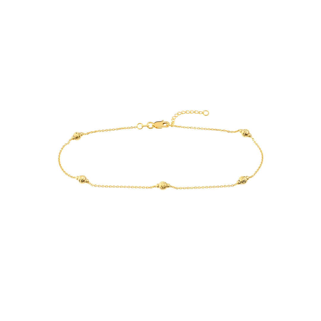 D/C and Mini Polished Bead Adjustable Anklet