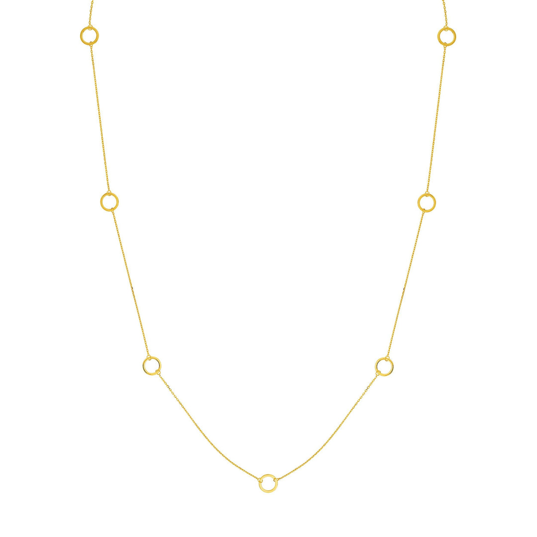 Open Disc Stations Adjustable Necklace