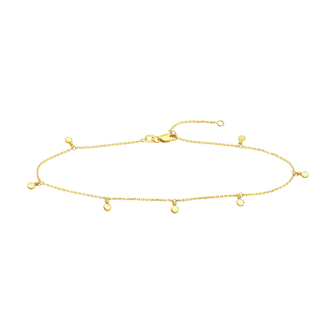 Mini Disc Cable 030 Dangle Adj Anklet Lobster Lock