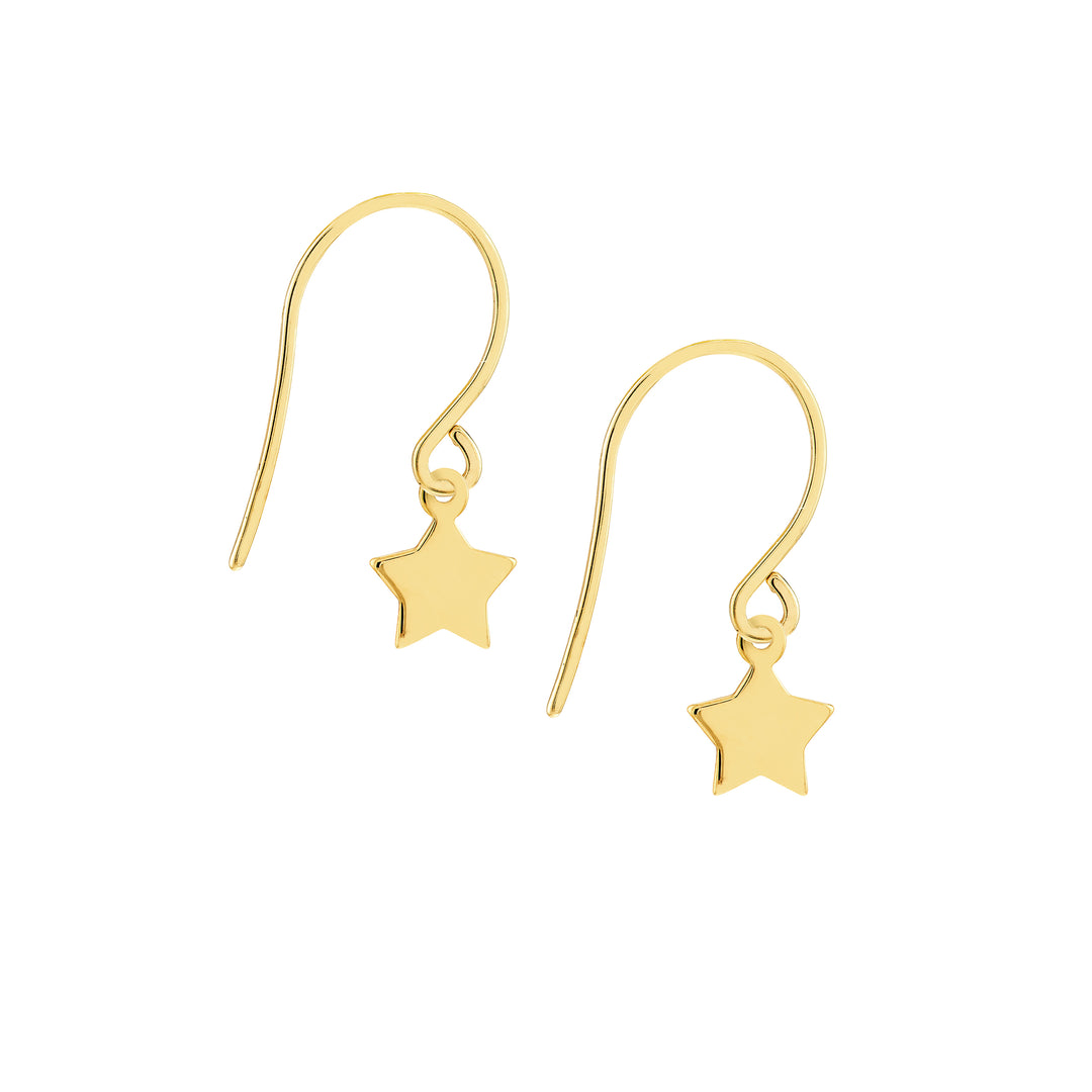 Mini Star Drop Earrings on Fish Hooks