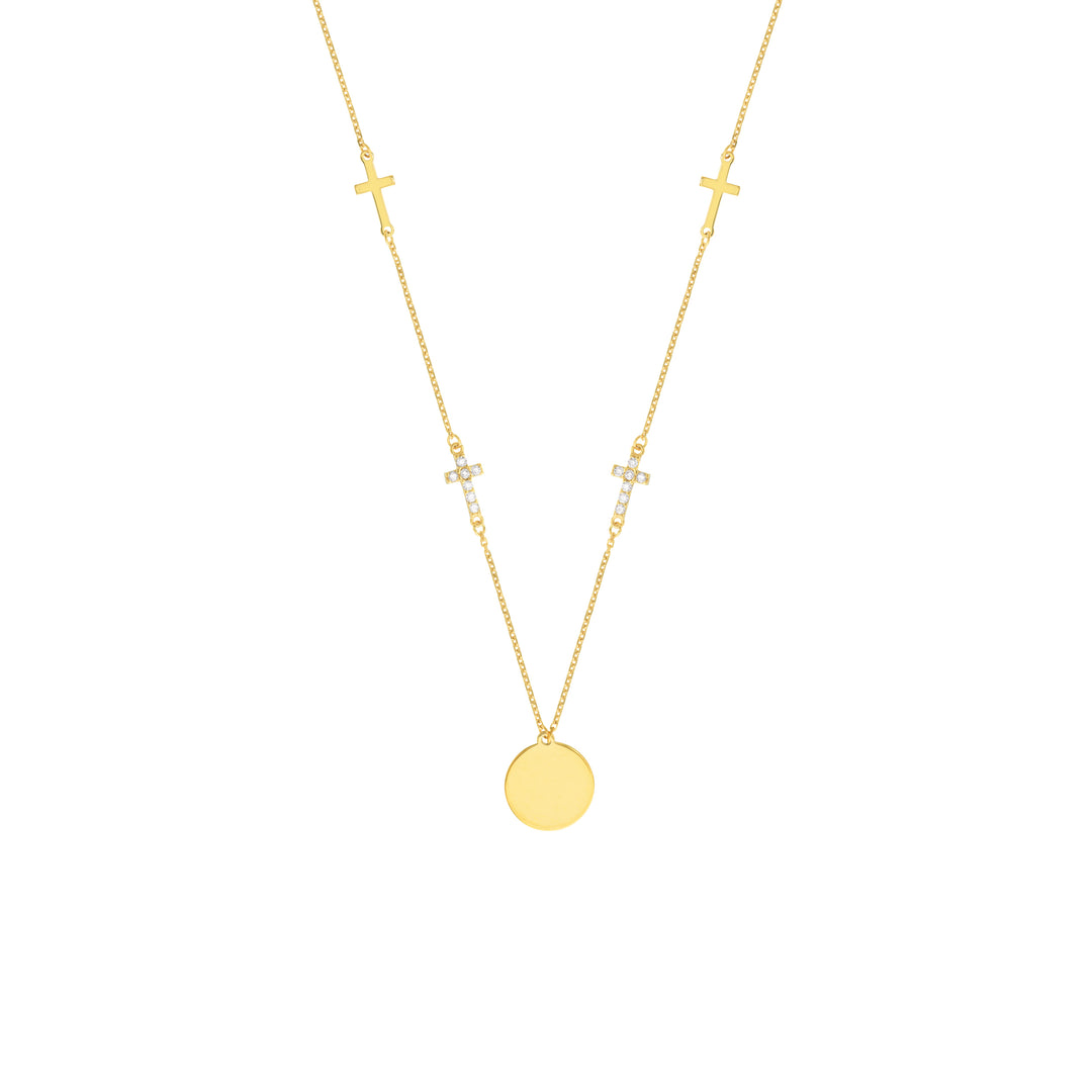 Disc Necklace with Four Cross Stations