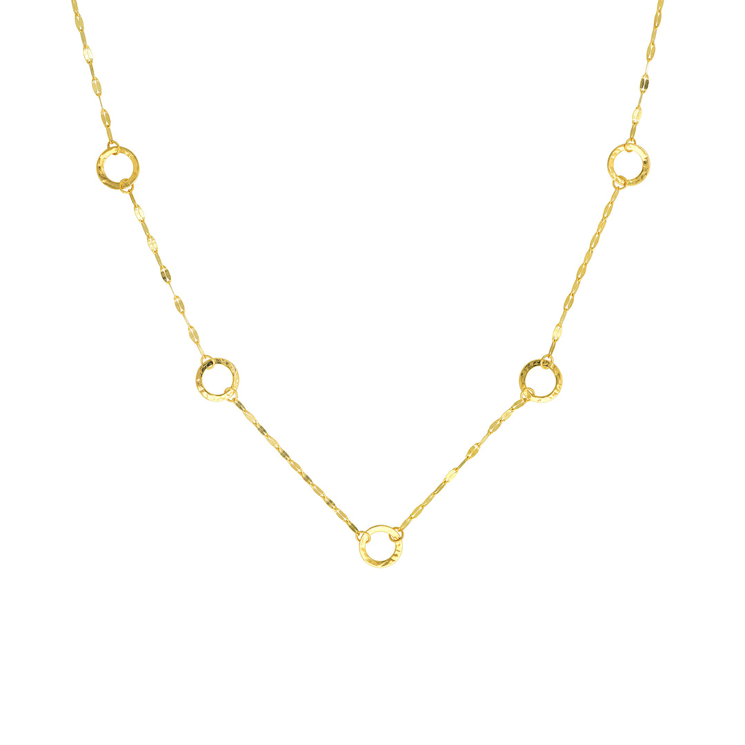 Adjustable Fancy Circle Station Necklace