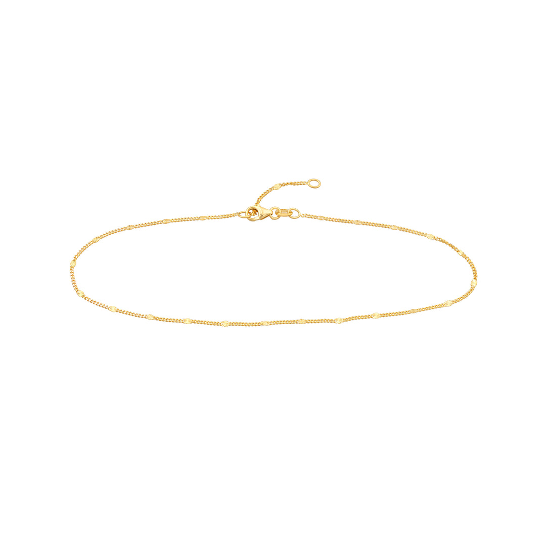 D/C Stations on Curb Chain Adjustable Anklet