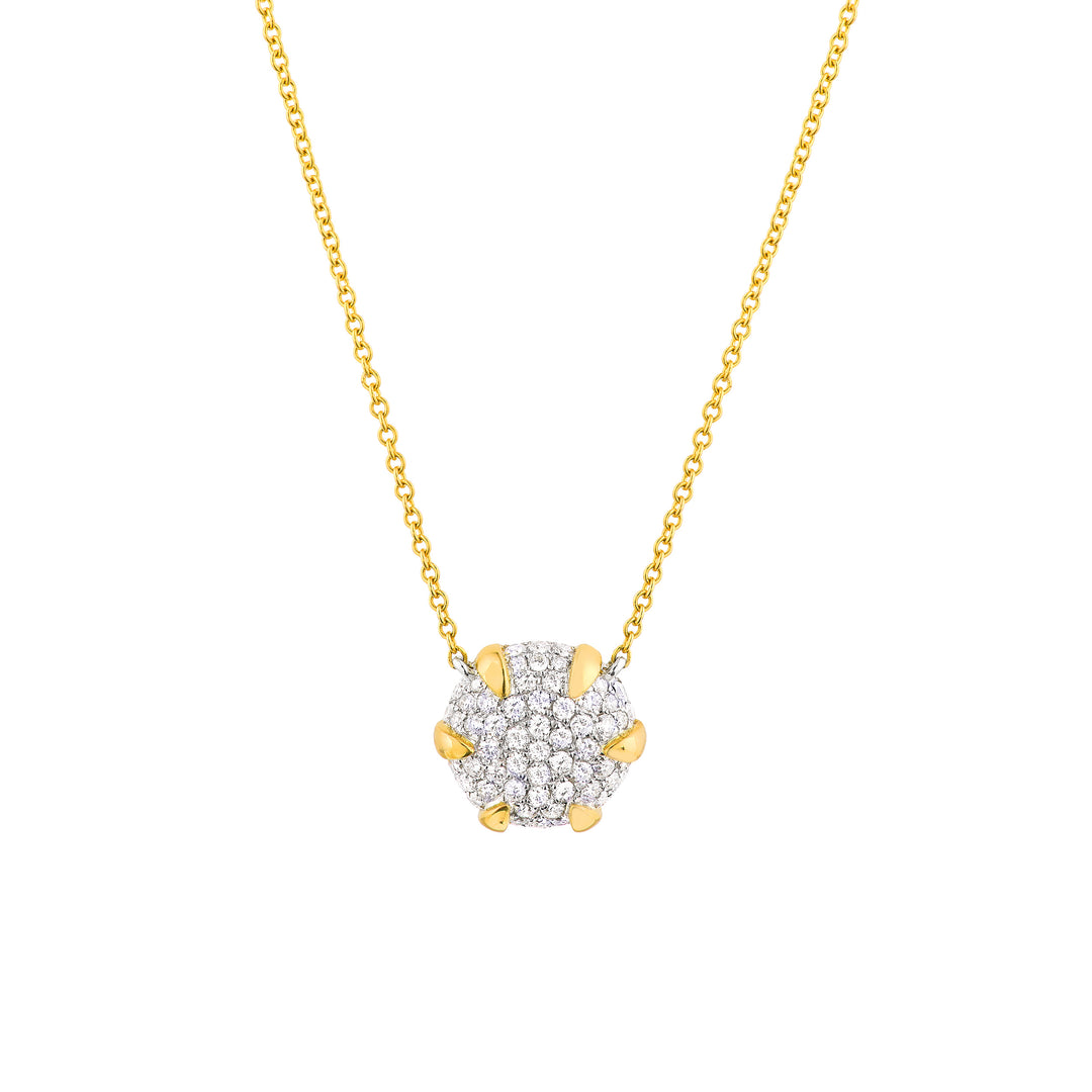 Diamond Pavé Round Pendant Necklace