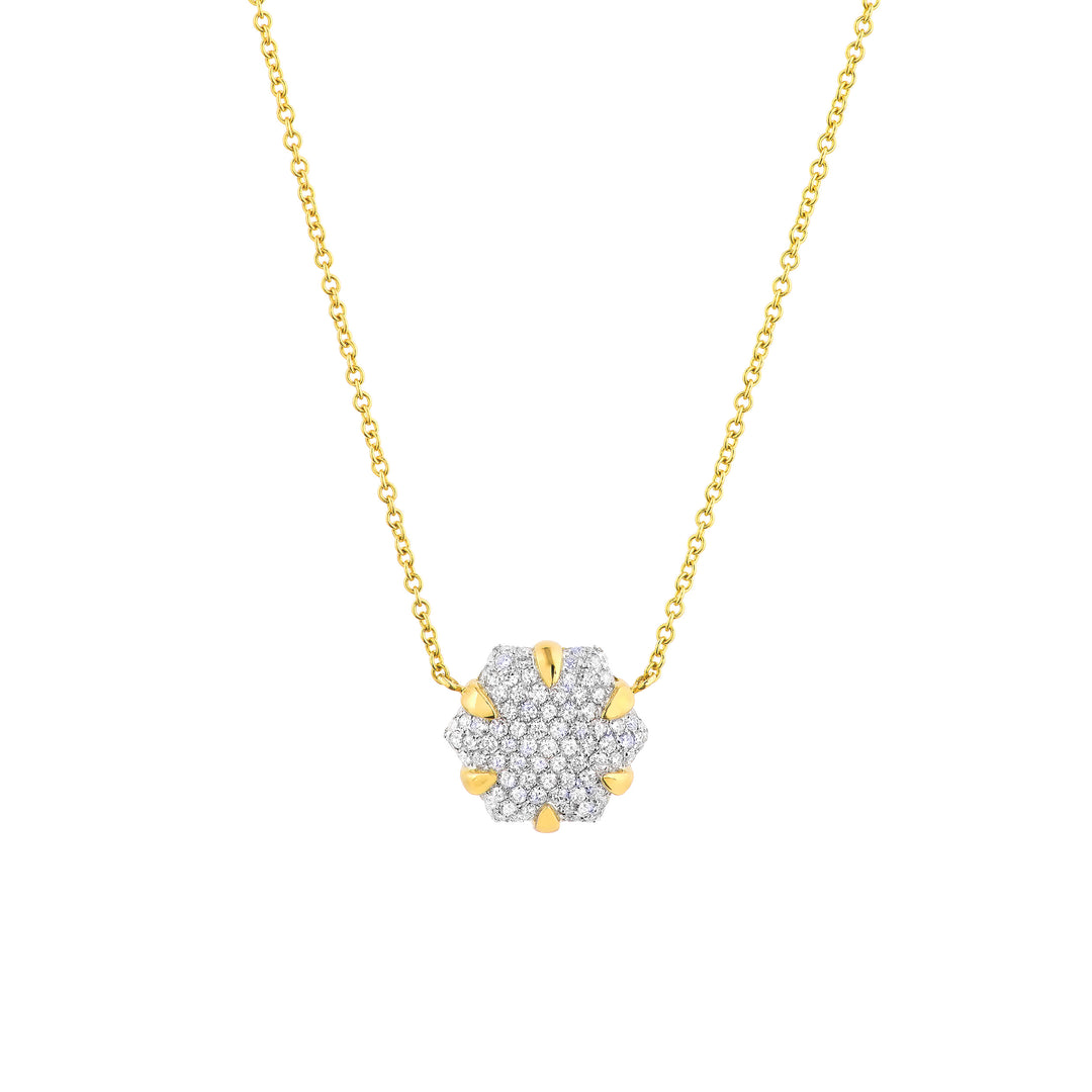 Diamond Pavé Hexagon Pendant Necklace