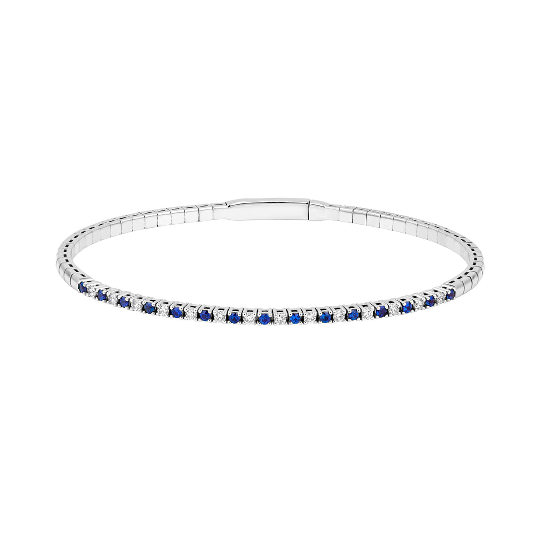 Sapphire & Diamond Flex Tennis Bracelet (7/8tcw)