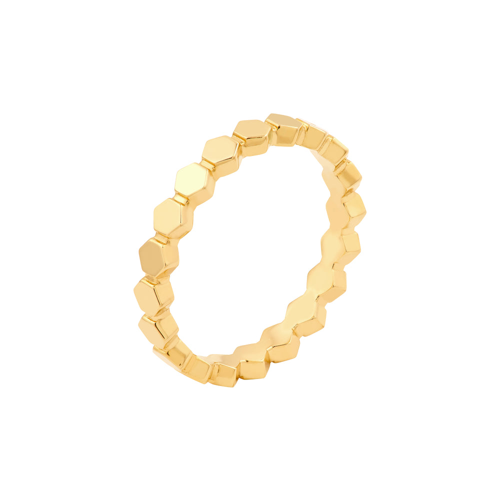 Hexagonal Bead Band Ring
