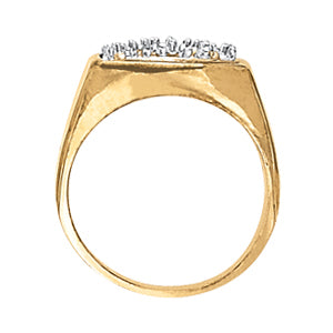 14K White Gold Multi-Diamond Mens Ring