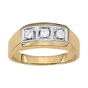 18K White Gold 0.3 ctw Round Diamond 3-Stone Ring