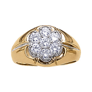 14K White Gold Multi-Diamond Mens Ring