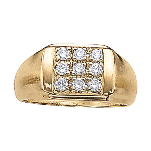 Platinum White 1/2 CT Diamond Mens Fashion Ring