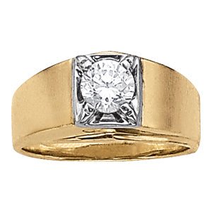 14K White Gold 1ct Round Diamond Solitaire Ring