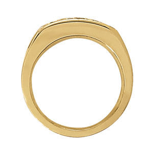 18K White Gold 1 CT Diamond Mens Channel Ring