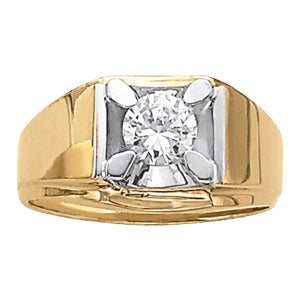 Platinum 1 CT Round Diamond Mens Solitaire Ring