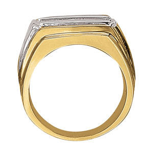 14K White Gold 1 ct Diamond Mens Channel Ring