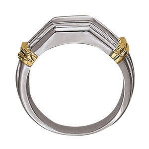 14K White Gold Mens Diamond Channel Ring