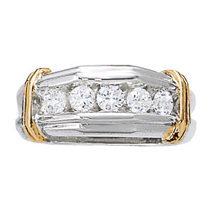 Platinum 1 CT Round Diamond Mens Channel Ring