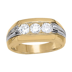 18K White Gold 1 ct Diamond Three-Stone Ring