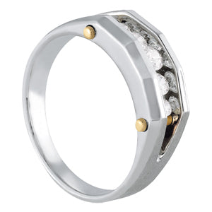 14K White Gold 1.3 CT Diamond Mens Ring