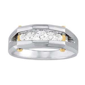Mens Platinum 1.3 CT Diamond Channel Ring