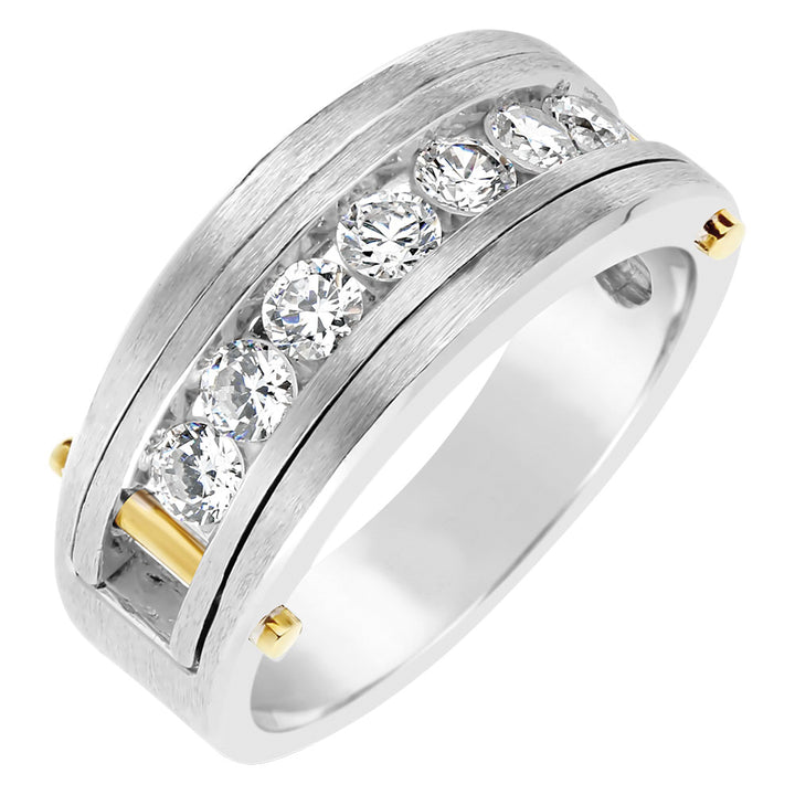 14K White Gold Diamond Channel Ring