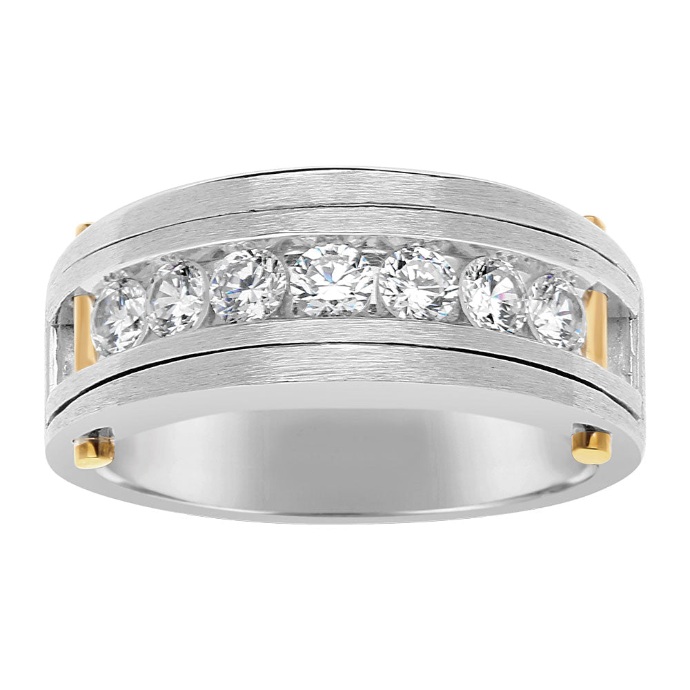 18K White Gold Multi-Diamond Channel Ring