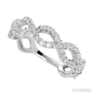 10K White Gold band with 46 Round Lab Grown Diamond having TCW-.69