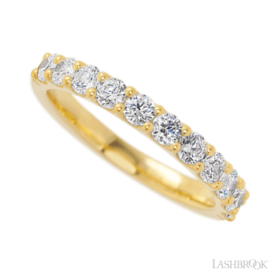 14K Yellow Gold band with 11 Round Lab Grown Diamond having TCW-.77