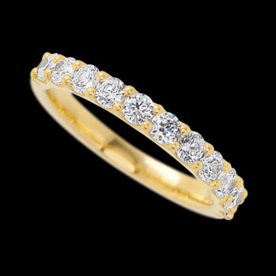 14K Yellow Gold band with 11 Round Lab Grown Diamond having TCW-.77