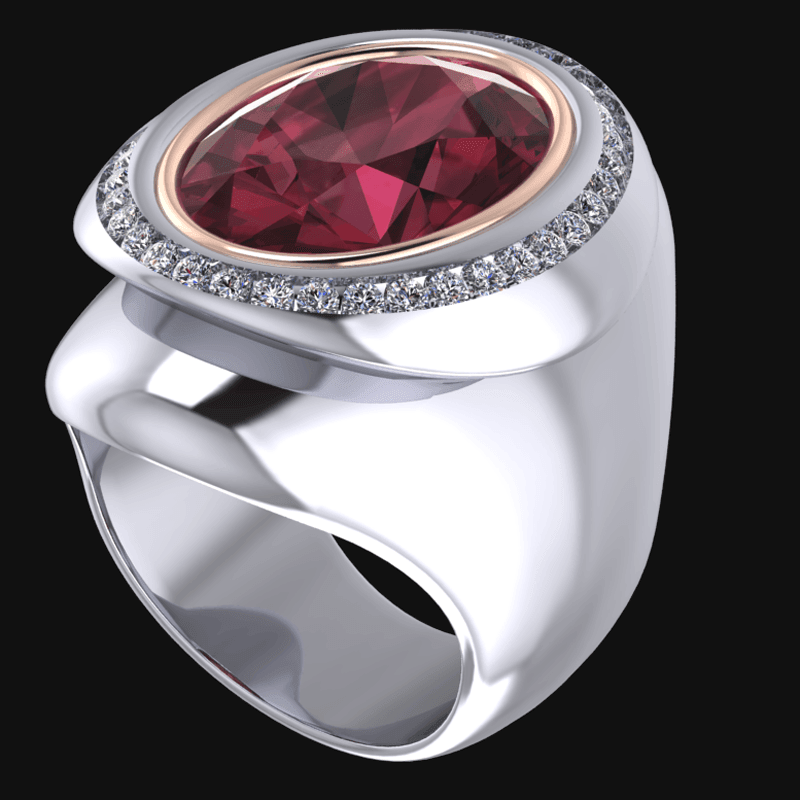18k-rose-gold-and-silver-large-garnet-ring-bvw-jewelers-fine-engagement-rings-and-custom-designs-1 - BVW Jewelers - Fine Engagement Rings & Custom Designs