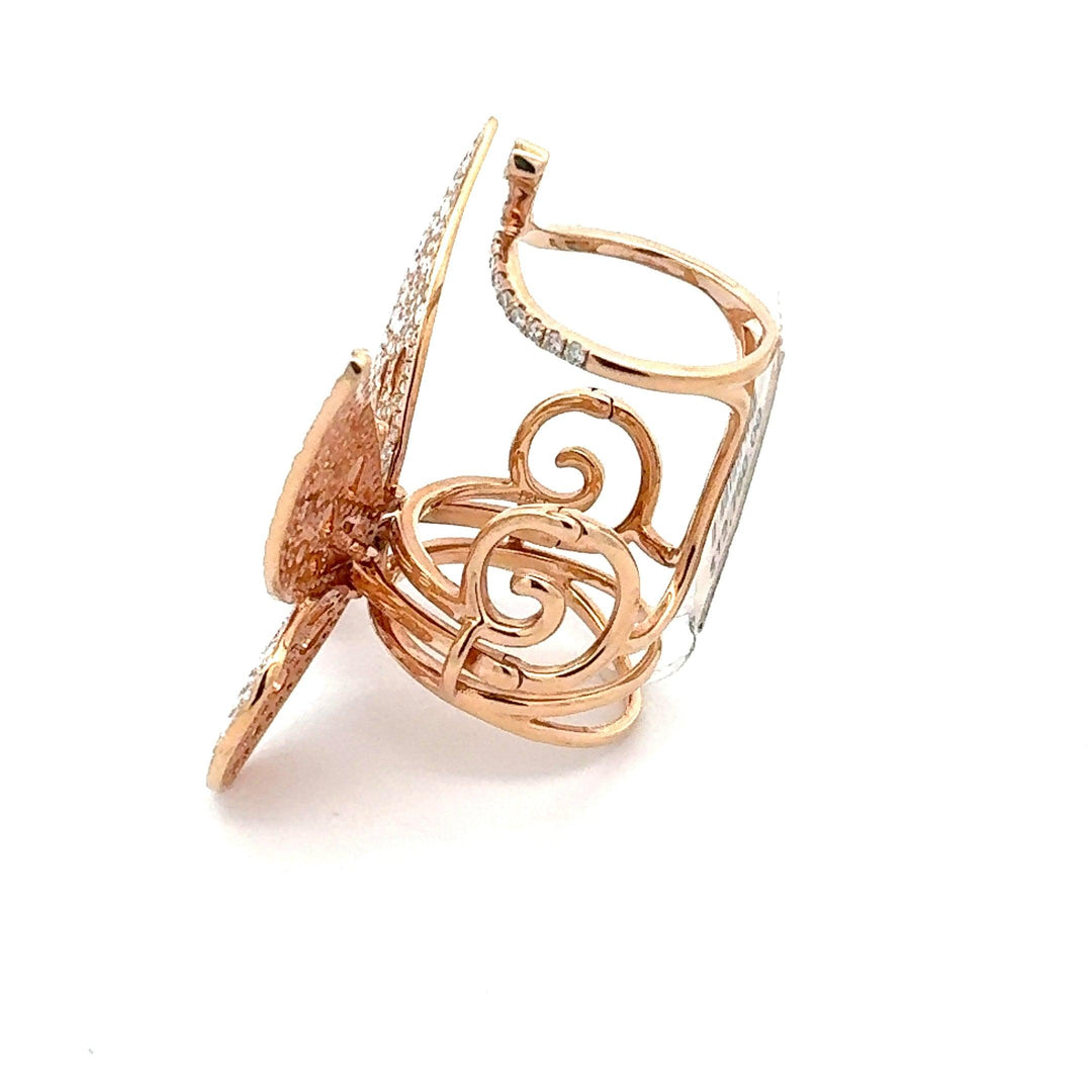 18k Rose Gold Butterfly diamond ring. - BVW Jewelers - Fine Engagement Rings & Custom Designs