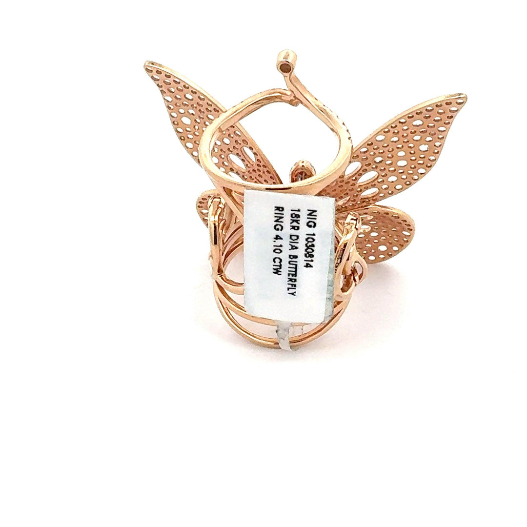 18k Rose Gold Butterfly diamond ring. - BVW Jewelers - Fine Engagement Rings & Custom Designs