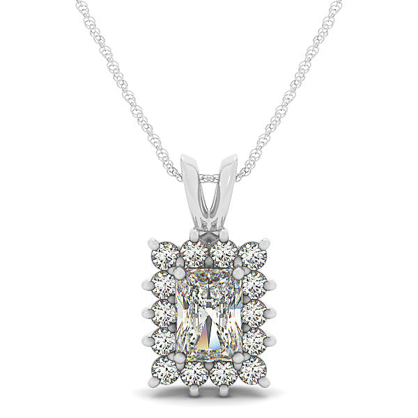 Multi-Diamond Round Halo Pendant