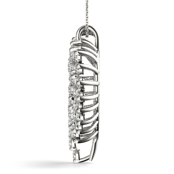Platinum 2 CT Diamond Fashion Cluster Pendant