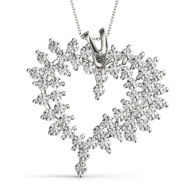 14K White Gold Multi-Diamond Fashion Pendant
