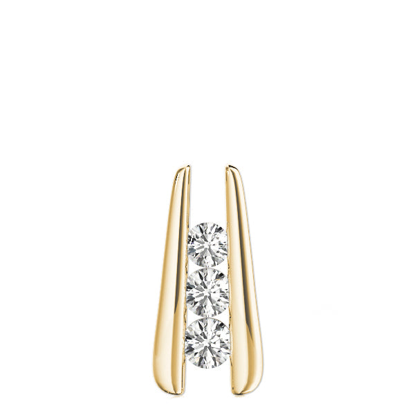18K Yellow Gold 1 ct tw Three Stone Diamond Pendant