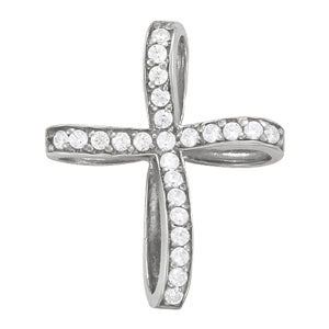 Platinum White Diamond Cross Pendant