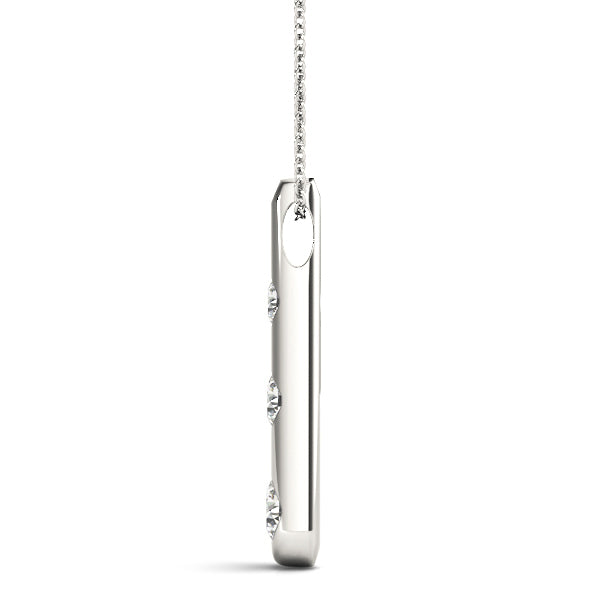 14K White Gold 0.35ctw Round Diamond Pendant