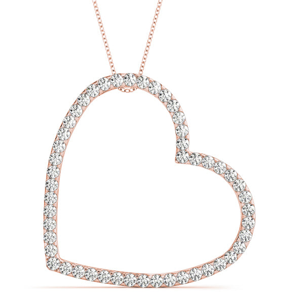 14K Rose Gold Round Diamond Fashion Pendant