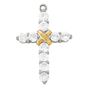 14K White Gold 1ctw Round Diamond Pendant