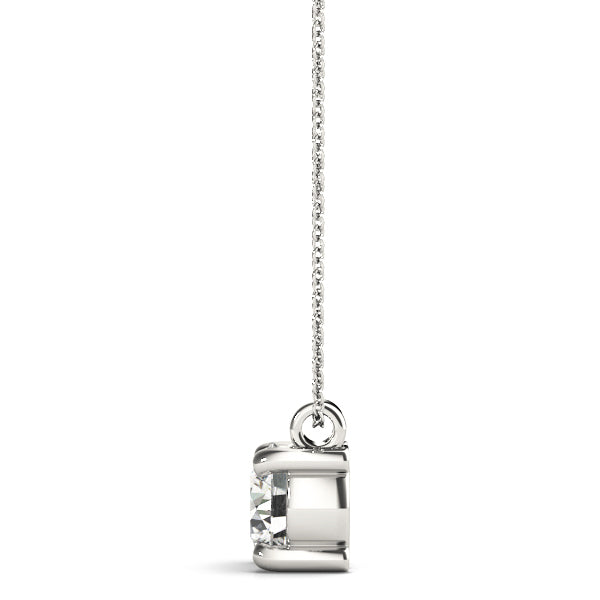 14K White Gold 1ct Round Diamond Pendant