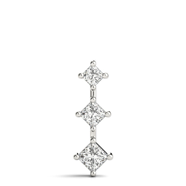 18K White Gold 1 CT Square Diamond Pendant