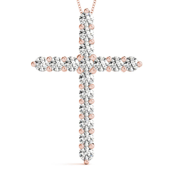 14K Rose Gold Multi-Diamond Fashion Pendant