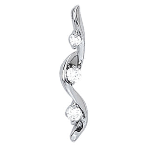 18K White Gold 1/2 ct tw Three Stone Diamond Pendant