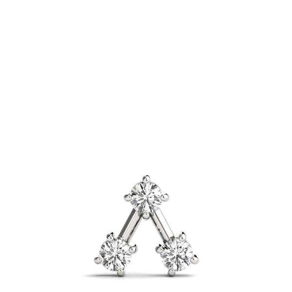 14K White Gold Round Diamond 3-Stone Pendant