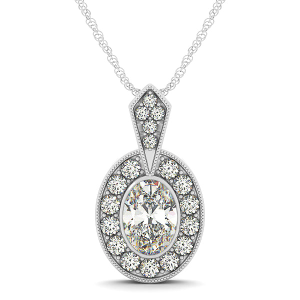 Multi-Diamond Round Halo Pendant