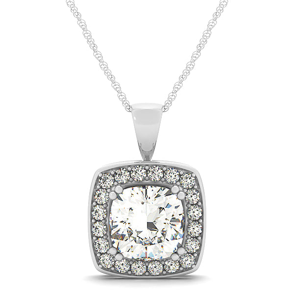 Multi-Diamond Round Halo Pendant
