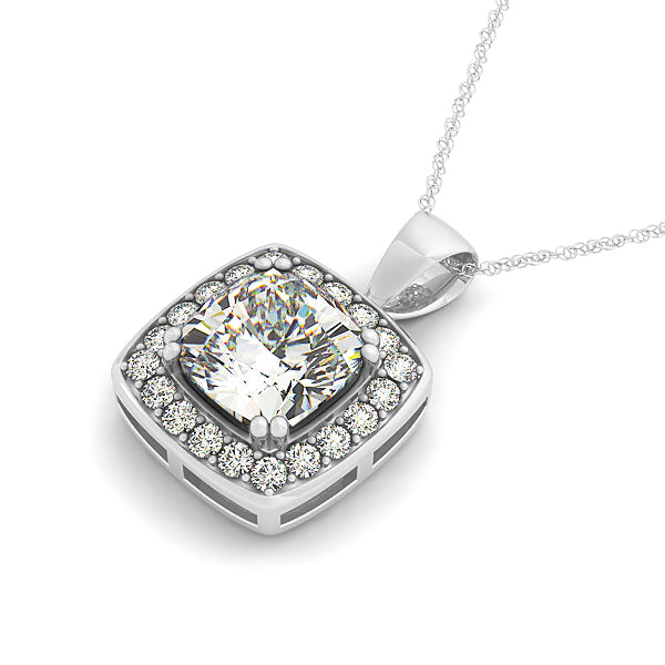 Multi-Diamond Round Halo Pendant